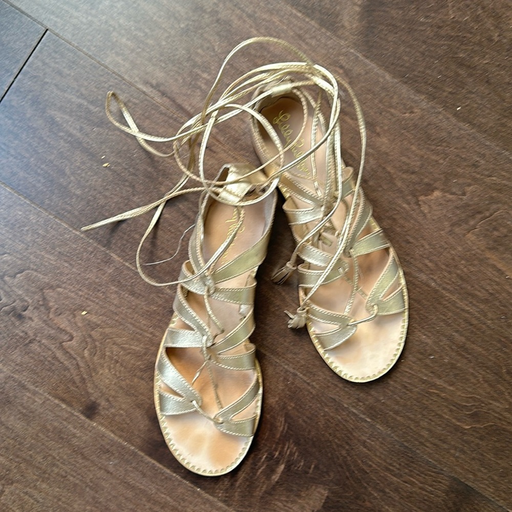 Lilly Pulitzer Gold Gladiator Sandals